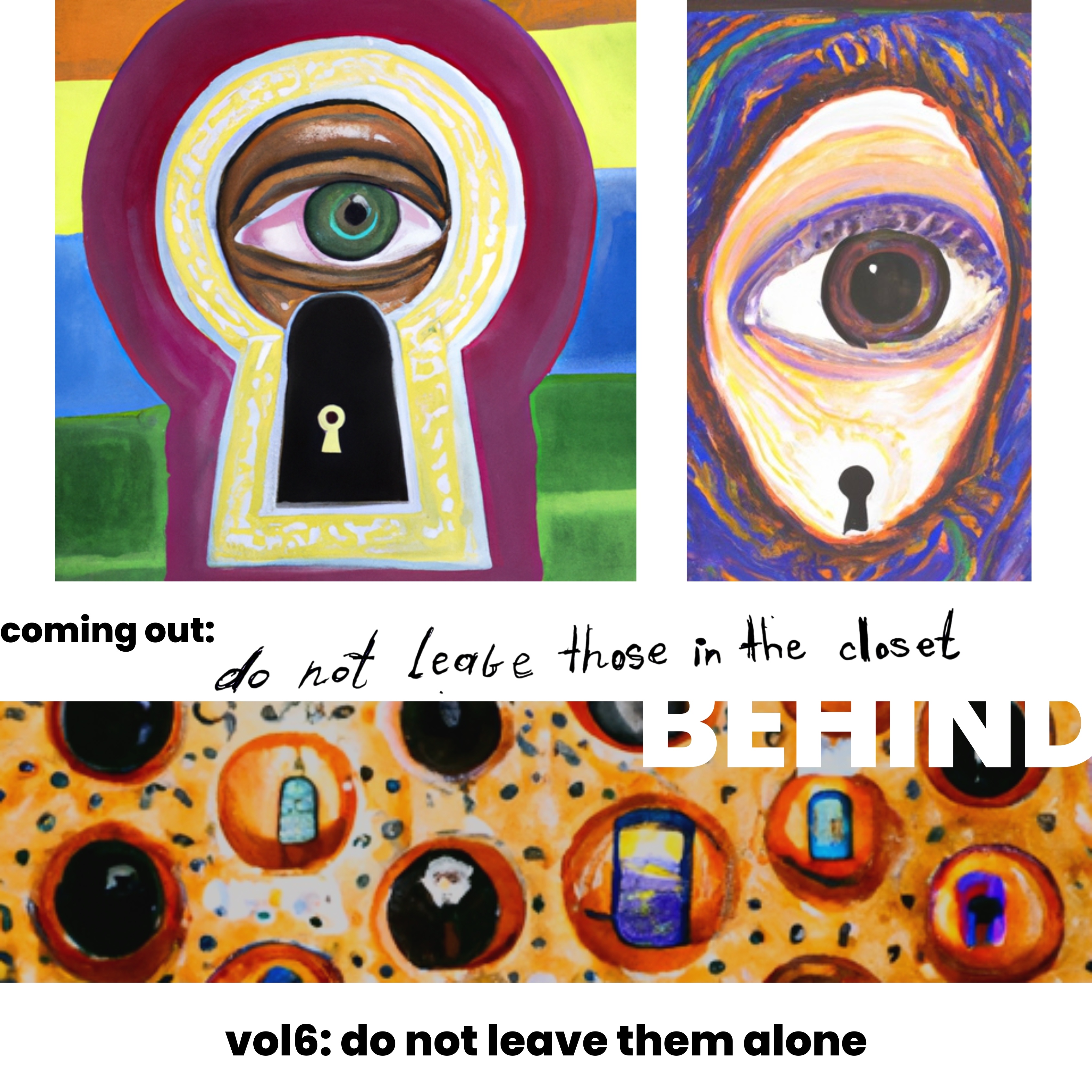 "Leave No One Behind" Group Exhibition

Vol6: coming out: do not leave those in the closet behind, do not leave them alone.